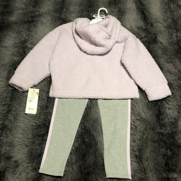 Adidas Girl's Long Sleeve Hood Sherpa Tights Set Little Kid, Size 6, 2 Piece - Picture 6 of 6